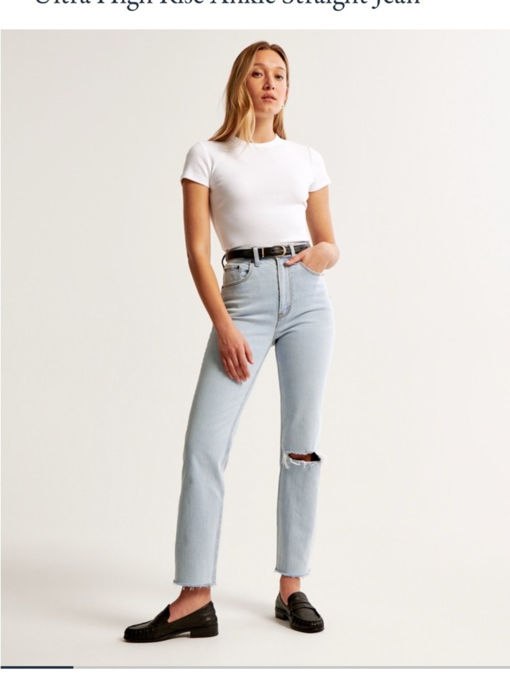 Abercrombie & Fitch Light Blue High-Rise Straight Jeans